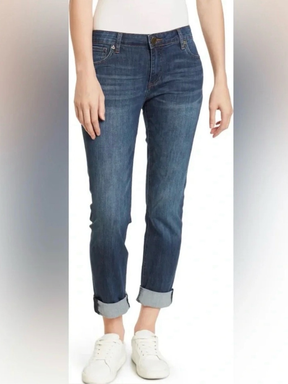 Kut From the Kloth Slightly Distressed Boyfriend Jeans 8